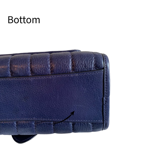 COACH Cadet Blue Leather Melody Shoulder Bag 29 With Quilting & Chain Link Strap - Picture 14 of 14